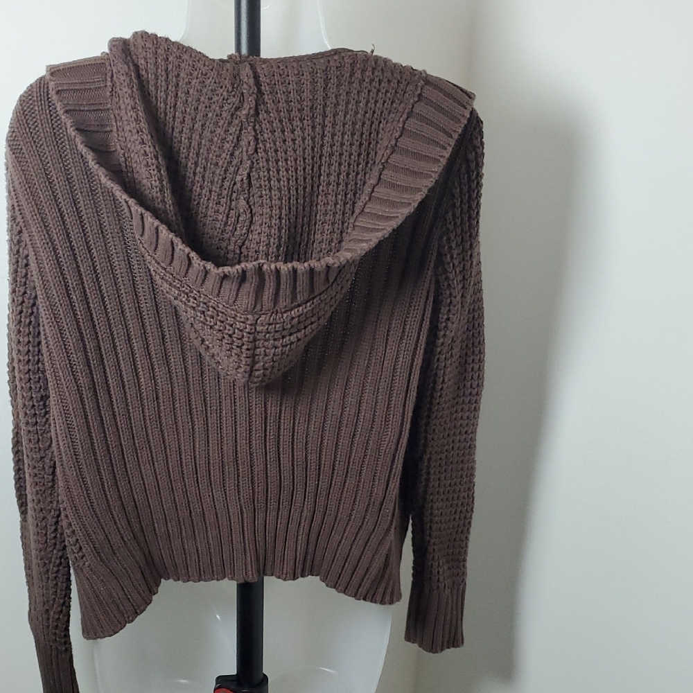 Cozy Brown Women's Cardigan Sweater - Picture 3 of 4